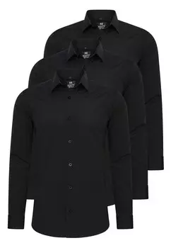 Приталенная рубашка на пуговицах Rusty Neal, черный