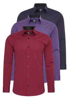 Приталенная рубашка на пуговицах Rusty Neal, цвет Navy/Purple/Carmine red