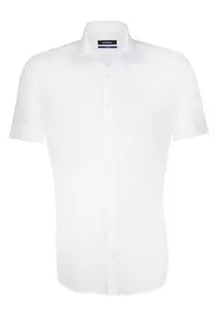 Приталенная рубашка на пуговицах SEIDENSTICKER, натуральный белый