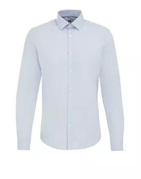 Приталенная рубашка на пуговицах WE Fashion, светло-синий