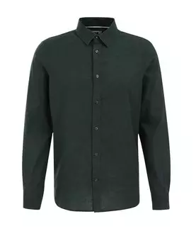 Приталенная рубашка на пуговицах WE Fashion, темно-зеленый