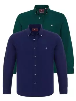 Приталенная рубашка на пуговицах Williot, цвет Navy/Dark green