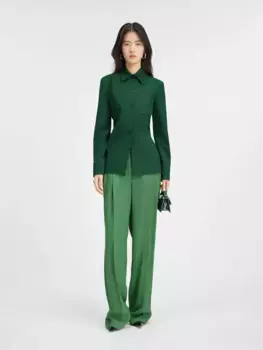 Приталенная рубашка с открытой спиной Jacquemus, темно-зеленый