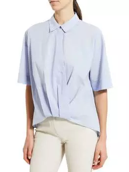 Приталенная рубашка с перекрученным краем Theory Chambray