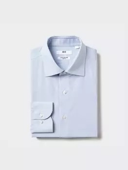 Приталенная рубашка super non-iron slim fit в клетку Uniqlo, цвет 64 синий