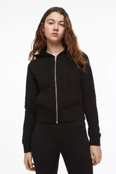 Приталенная толстовка на молнии H&M, черный