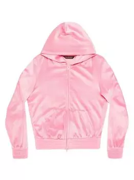 Приталенная толстовка с капюшоном на молнии BB Paris со стразами Balenciaga, розовый