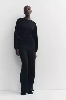 Приталенная толстовка с замком ZARA, черный