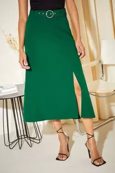 Приталенная юбка миди с поясом Friends Like These, зеленый