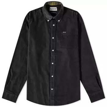 Приталенная вельветовая рубашка Barbour Ramsey, черный