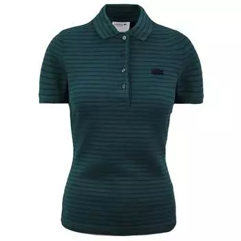 Приталенная женская зеленая рубашка поло Lacoste, зеленый