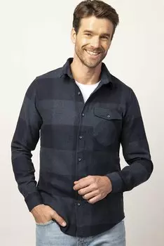 Приталенная зимняя мужская красочная рубашка в клетку Lumberjack TUDORS, черный