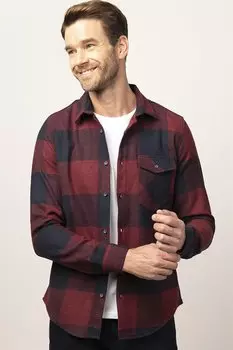 Приталенная зимняя мужская красочная рубашка в клетку Lumberjack TUDORS, черный