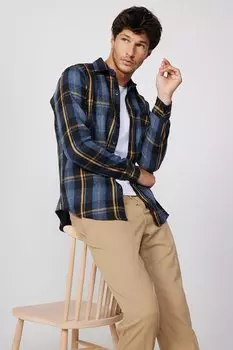 Приталенная зимняя мужская рубашка узкого кроя в клетку с одним карманом Lumberjack TUDORS, смешанный