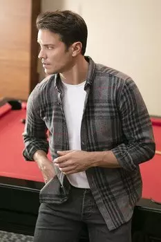 Приталенная зимняя рубашка в клетку с длинными рукавами CF21W112844 Buratti, антрацит