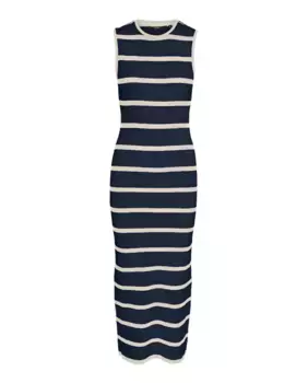 Приталенное длинное платье Vero Moda, тёмно-синий