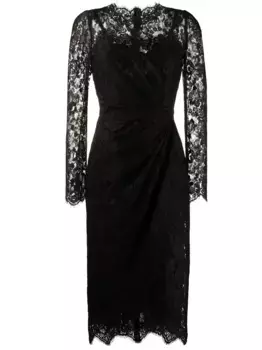 Приталенное кружевное платье DOLCE & GABBANA, черный