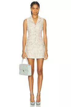 Приталенное мини-платье букле Self-Portrait, мультиколор