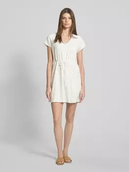 Приталенное мини-платье с ажурным узором, модель «TASSA» Vero Moda, белый
