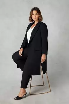 Приталенное пальто с изгибом Live Unlimited, черный