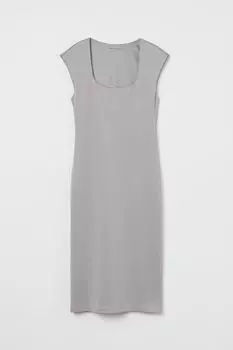 Приталенное платье H&amp;M, светло-серый