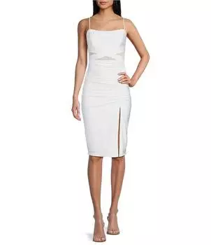 Приталенное платье миди без рукавов Honey and Rosie, белый