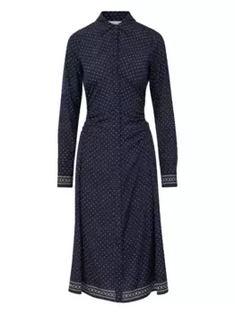 Приталенное платье миди в горох Veronica Beard, синий