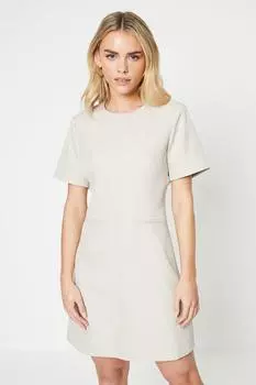 Приталенное платье прямого кроя для миниатюрных размеров с половиной рукавом Dorothy Perkins, бежевый