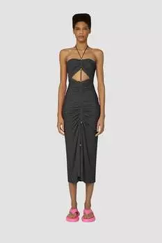 Приталенное платье Vega с разрезом спереди Amylynn, черный