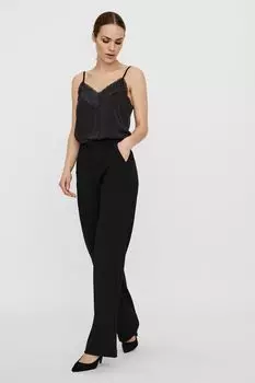 Приталенные брюки прямого кроя с эластичной резинкой Vero Moda, черный