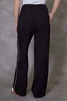 Приталенные брюки с декоративной окантовкой Threadbare, черный