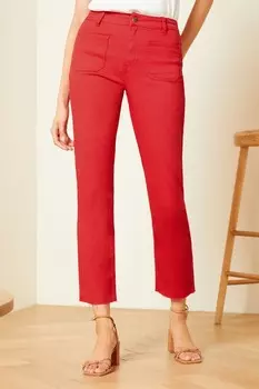 Приталенные брюки с укороченными штанинами Love & Roses, красный