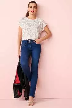 Приталенные джинсы Next, синий