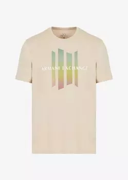 Приталенные футболка Armani Exchange, бежевый