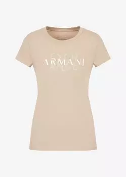 Приталенные футболка Armani Exchange, бежевый