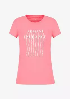 Приталенные футболка Armani Exchange, фуксия