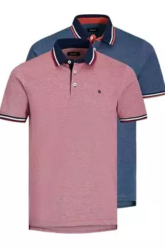 Приталенные футболки с воротником «пауль» - 2 шт Jack & Jones, красный