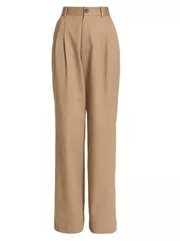 Приталенные хлопковые брюки Flavie Nili Lotan, хаки