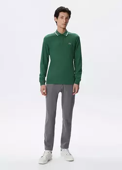 Приталенные серые мужские брюки Lacoste
