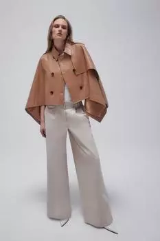 Приталенные широкие брюки-чиносы Karen Millen, бежевый