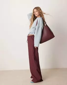 Приталенные широкие брюки сливового цвета ASOS DESIGN
