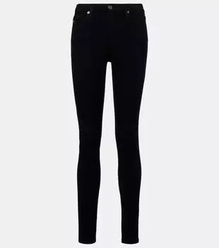 Приталенные скинни джинсы средней посадки Prima AG Jeans, Super Black