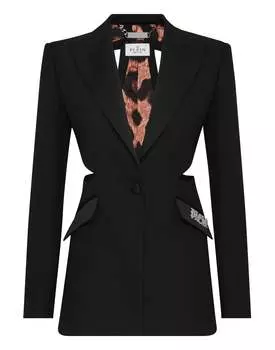 Приталенный блейзер Envers Satin Cutting PHILIPP PLEIN, черный