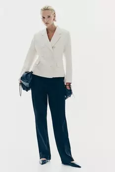 Приталенный блейзер H&M, бежевый