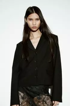 Приталенный блейзер H&M, черный