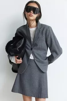 Приталенный блейзер H&M, серый