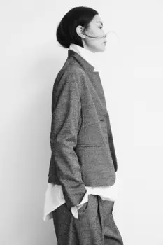 Приталенный блейзер H&M, серый