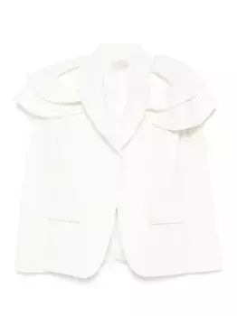 Приталенный блейзер с оборками Saiid Kobeisy, белый