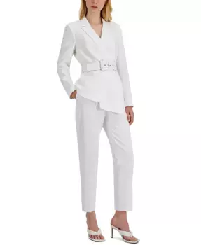 Приталенный брючный костюм Tahari ASL, слоновая кость/кремовый