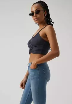 Приталенный фасон ONLY, светло-голубой деним Onlblush Mid Waist Front Pleat